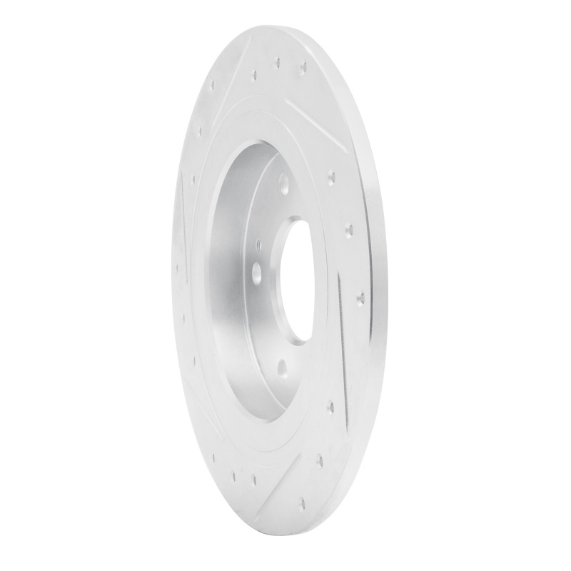 Hyundai Kona Brake Rotor (1) - Rear Right - R1 Concepts - Drilled & Slotted - Silver - `18-`25